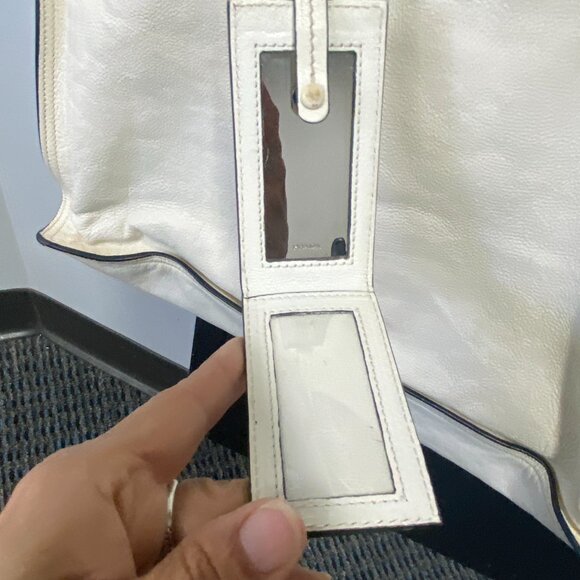 Prada Cream Glace Calf Leather Etiquette Tote Bag - Picture 9 of 16